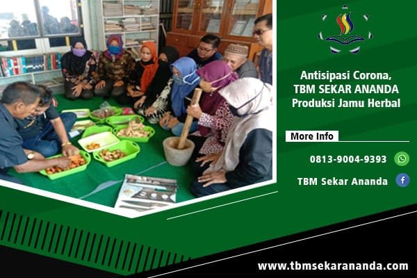 antisipasi corona, tbm sekar ananda produksi jamu herbal