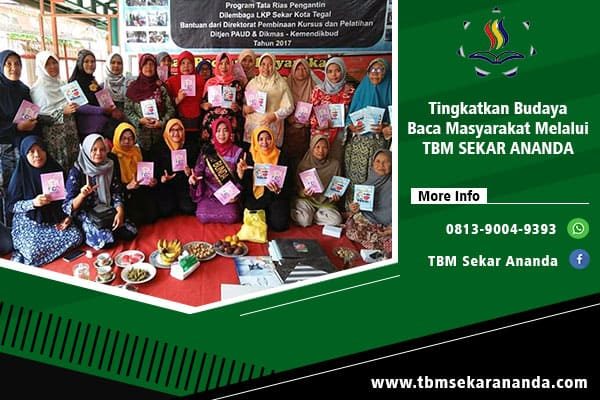 tingkatkan budaya baca masyarakat tegal melalui tbm sekar ananda
